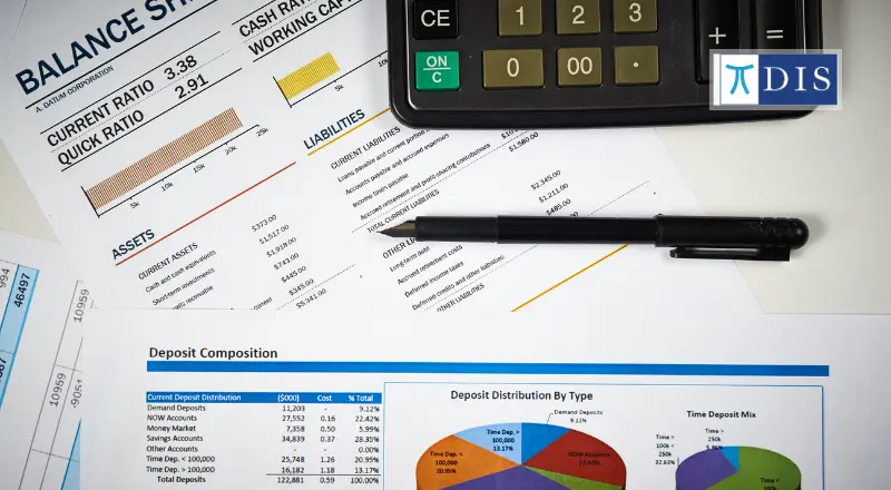 Image shows a sheets and calculations for Enterprises